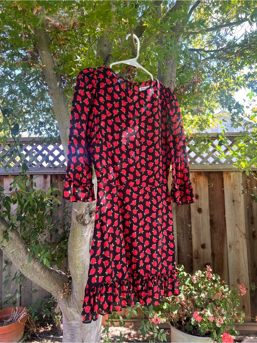 Reformation Red Rose Mini Dress